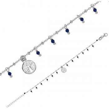 Royal Blue Tranquility Silver Wristband