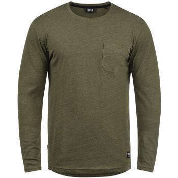 !Solid Bobo Herren Longsleeve Shirt, Rundhals, Größe:M, Farbe:Ivy Green Melange