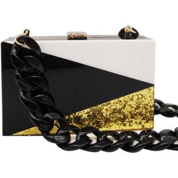 Women’s Black and White Messenger Bag