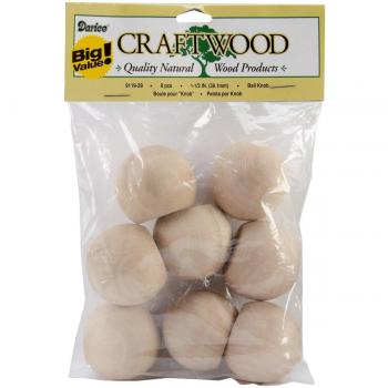 Wood Turning Knob Package, 1.5 – Darice Natural (8pcs)