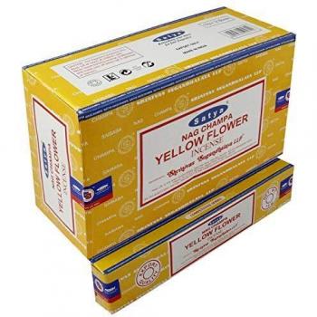 Traditional Satya Nag Champa Yellow Incense Sticks (12 Packs)