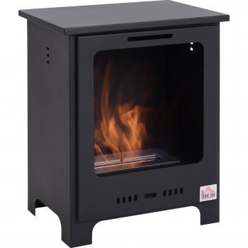 HOMCOM Ethanol-Kamin mit 0,9 L Brenner, rauchfrei, Metall, 40 x 30 x 50 cm, modernes Design