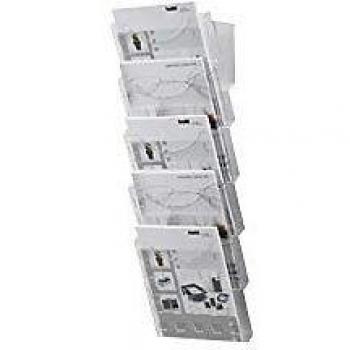 Portadepliant trasparente da parete 5 tasche A4