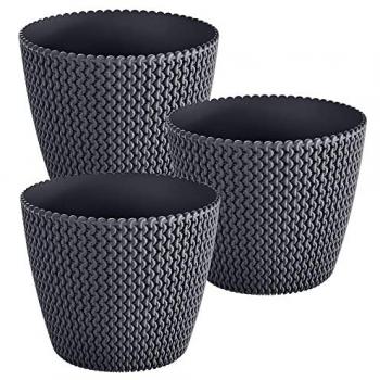 Maceta de Plástico Antracita Splofy 8L Ø25,9x22cm