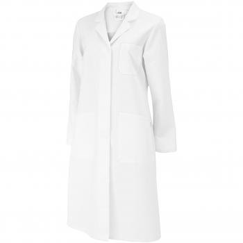 BP 1699–130–50n – Weißer Damenmantel mit Kragen und Aufschlag