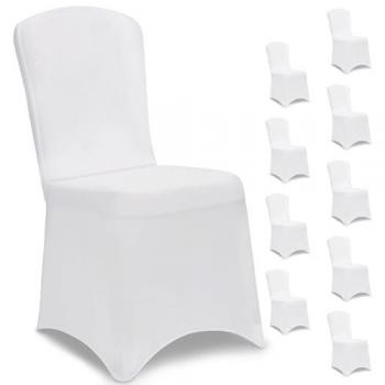 Housse de chaise blanche lavable, lot de 10