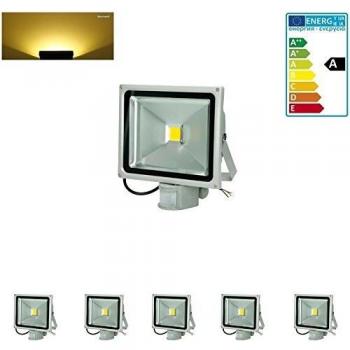 Projecteur LED 30W blanc chaud ECD Germany avec détecteur de mouvement