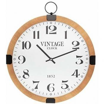 Atmosphera Taschenuhr – 38 cm Durchmesser, Holz & Vintage