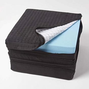 Housse de coussin suédine pour canapé noir 150x50x10 cm