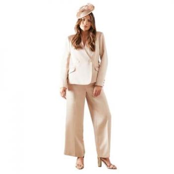 Gold Satin Collarless Blazer