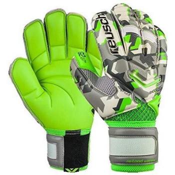 Reusch Männer Torwart-Handschuhe Re:Load Deluxe G2 in Grau-Weiß-Grün, Größe M