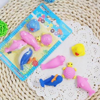 Mini Animal Seal Grape Erasers – 5 Piece Set