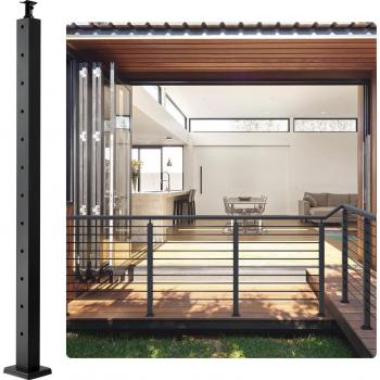 VEVOR 42″ Stainless Steel Cable Rail Post (1.97” × 1.97”) – Stair Step Handrail with Bracket
