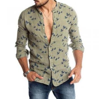 Camisa Lino Paloma Botones Manga Larga