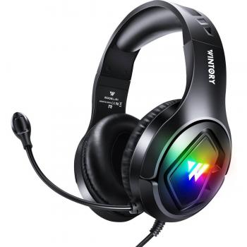 WINTORY M1 RGB Gaming‑Headset (Schwarz) – Multi‑Plattform: PS4, Xbox One, Laptop