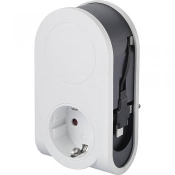 Sygonix USB Charging In-line Socket White/Black