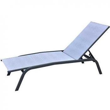 Lettino da giardino in metallo grigio