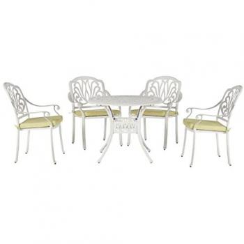Aluminium Garden Dining Set 4 Chairs with Seat Cushions