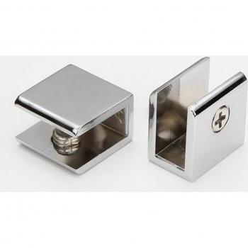 Soporte de vidrio de aleación de zinc, 2 unidades, acabado cromado, para 5 a 12 mm