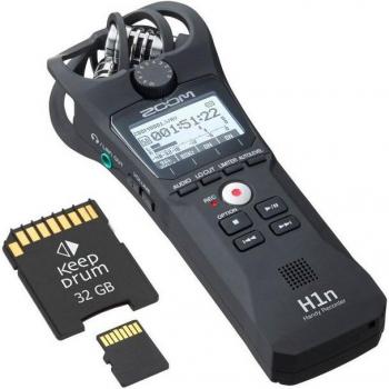 Zoom H1n tragbares Aufnahmegerät mit 32 GB Speicherkarte