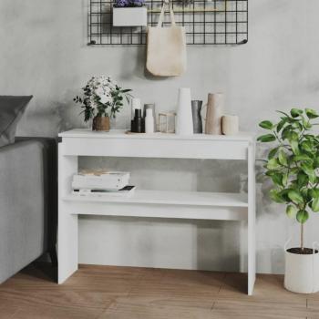 Tavolo Consolle Bianco 102x30x80 cm in Legno Multistrato