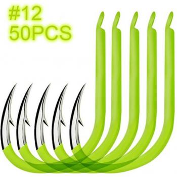 Luminous Fishing Hooks 50pcs with Barbs