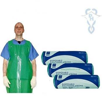 Premier Heavy Duty Polythene Aprons, 69cm x 135cm, Green, Pack of 75