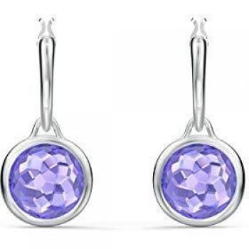 Rhodinierte Swarovski Tahlia Kreolen – Violettes Schimmerkristall-Design