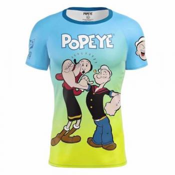 Camiseta Otso Popeye y Olive manga corta verde lima azul