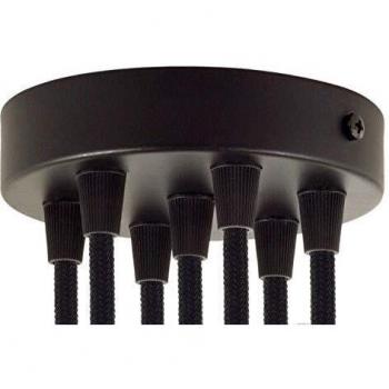 Rosone Nero 120 mm 7 Fori, Staffa, Viti e Serracavo