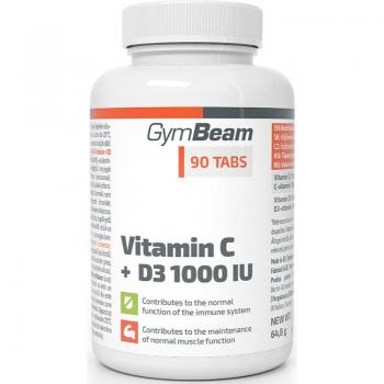 GymBeam Vitamin C + D3 1000 IU Tabletten mit Vitaminen 90 TABL