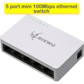 52V POE Switch 5-Port with Uplink