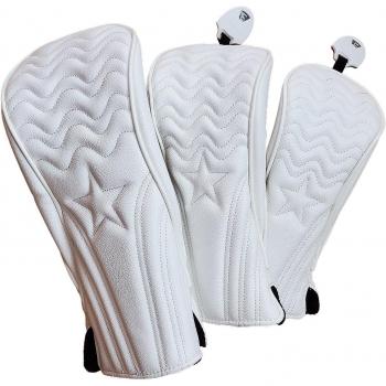 Stylish Storm Wave Golf Cover Trio – White Driver/Fairway/Utility