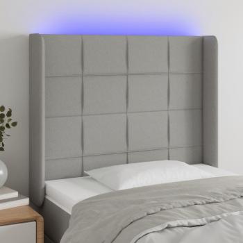VIDAXL Testiera a led, Schienale del letto Grigio Chiaro 93x16x118/128 cm in Tessuto