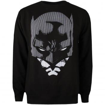 DC Comics Männer Pullover „Batman Lines“ – Schwarzer Farbton, Größe Large
