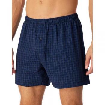 Schiesser Herren Boxershorts Jersey dunkelblau kariert Baumwolle Casual 1er-Pack