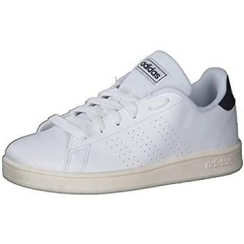 Adidas Kids Advantage Sneakers Size: UK 5, Cloud White with Green and Grey Accents