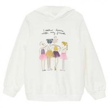 S.Oliver Kapuzen‑Sweatshirt in Print-Design & Chiffon‑Applikation