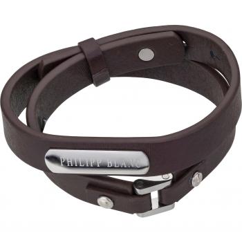 Bracciale Philipp Blanc Niklas in vera pelle e acciaio inox