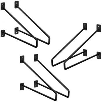 Staffe Galleggianti Nero 265mm – Set di 6 per Mensola ML‑Design