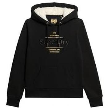 Kapuzensweatshirt Damen Superdry Luxe Metallic Logo