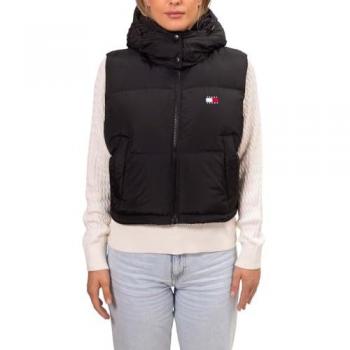 Tommy Jeans Weste Alaska DW0DW18611 Schwarz Cropped Fit M Damen