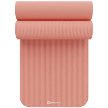 Tapis de fitness Hop‑Sport 190×60 cm – Mousse haute densité NBR, antidérapant, rose clair, sangle pratique