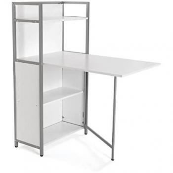 Blumenau Tavolo da pranzo bianco in legno e metallo 120 x 30 x 62 cm