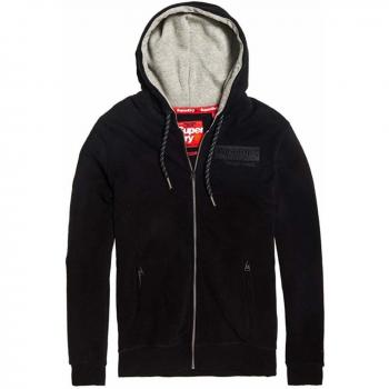 Superdry International Applique Ziphood Sweat-Shirt À Capuche Sport, Noir