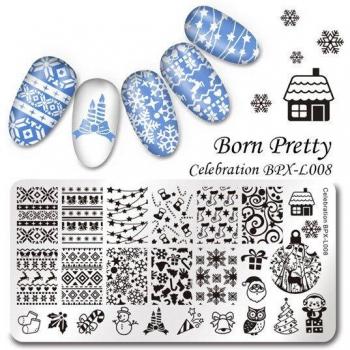 Plaque de stamping pour ongles Né Joli