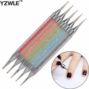 Juego de pinceles para arte de uñas, 5 piezas