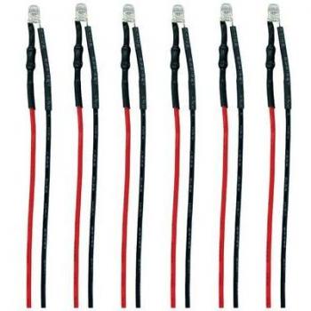 Tams 81‑59606‑06‑C LED con Fili Bianchi Freddi, Rosso (6 pezzi)