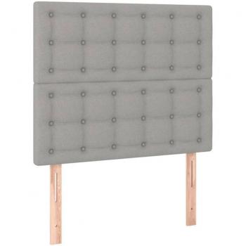 Testiera letto imbottita 2 parti 80x5x78/88 cm grigio chiaro