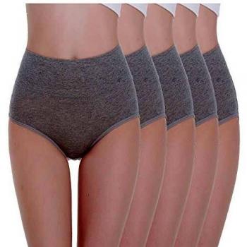 Set di 5 Mutande a Vita Alta Tuuhaw, Grigio, Traspiranti – Donna (XS)
